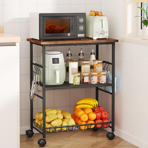 Rolling kitchen microwave cart - microwave,