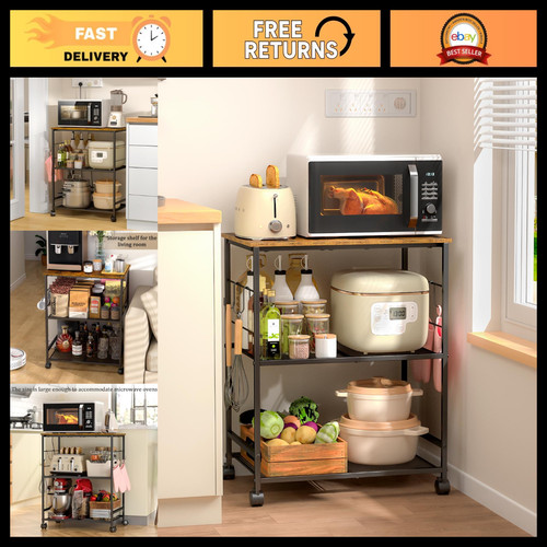 Rolling kitchen microwave cart - kitchen,