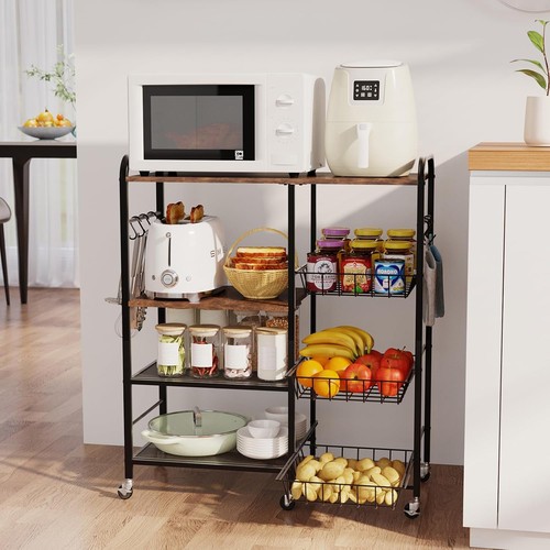 Rolling kitchen microwave cart - kitchen,